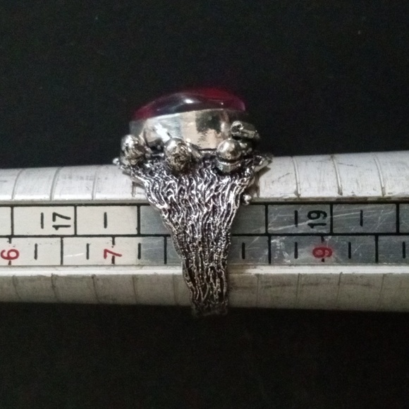 925 Hand Crafted Lab Opal Ring - Picture 6 of 6